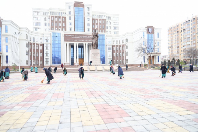 BEAUTIFICATION, CLEANLINESS AND TIDINESS, PLANTING OF SAPLINGS AND LANDSCAPING ARE BEING DEVELOPING AT THE AVICENNA TAJIK STATE MEDICAL UNIVERSITY