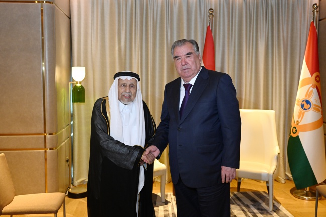 The President of the Republic of Tajikistan met with Sheikh Khalid bin Hamad Al Thani